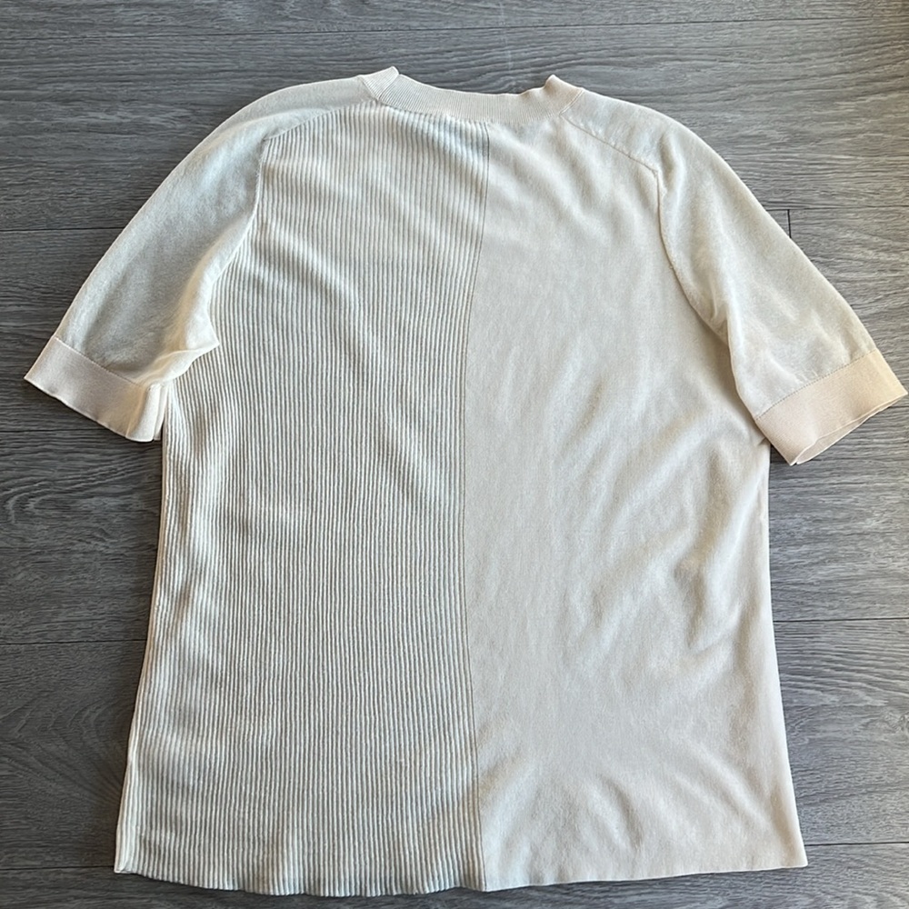 COS Cream Ribbed Panel Crewneck Top - Picture 5 of 5